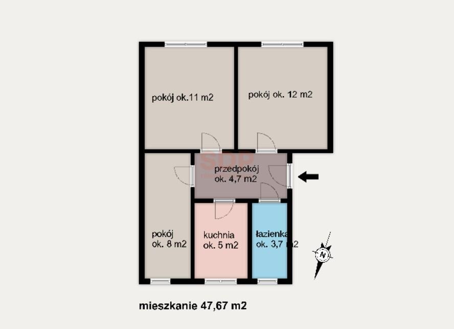 Grabiszyn, 3 pokoje, I piętro, komórka lokatorska-8