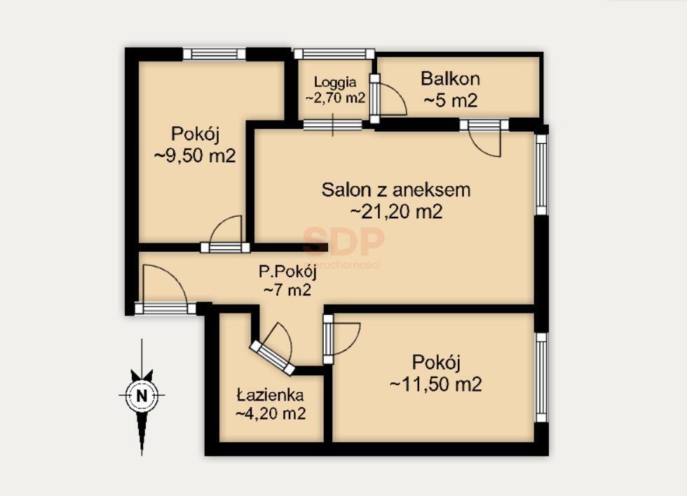 3 pokoje | loggia |miejsce postojowe za szlabnem | widok na Ślęże-16