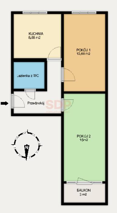 2 pokojowe z balkonem w CENTRUM – w 5 minut do Sky Tower i Rynku!-2