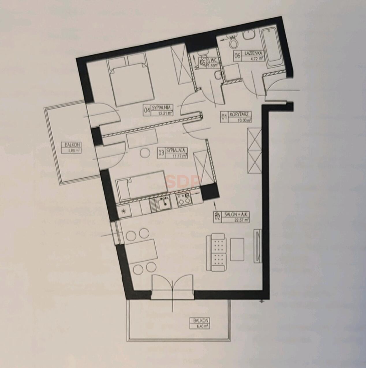 Ładne trzy pokoje w cichej okolicy na Wojszycach-11