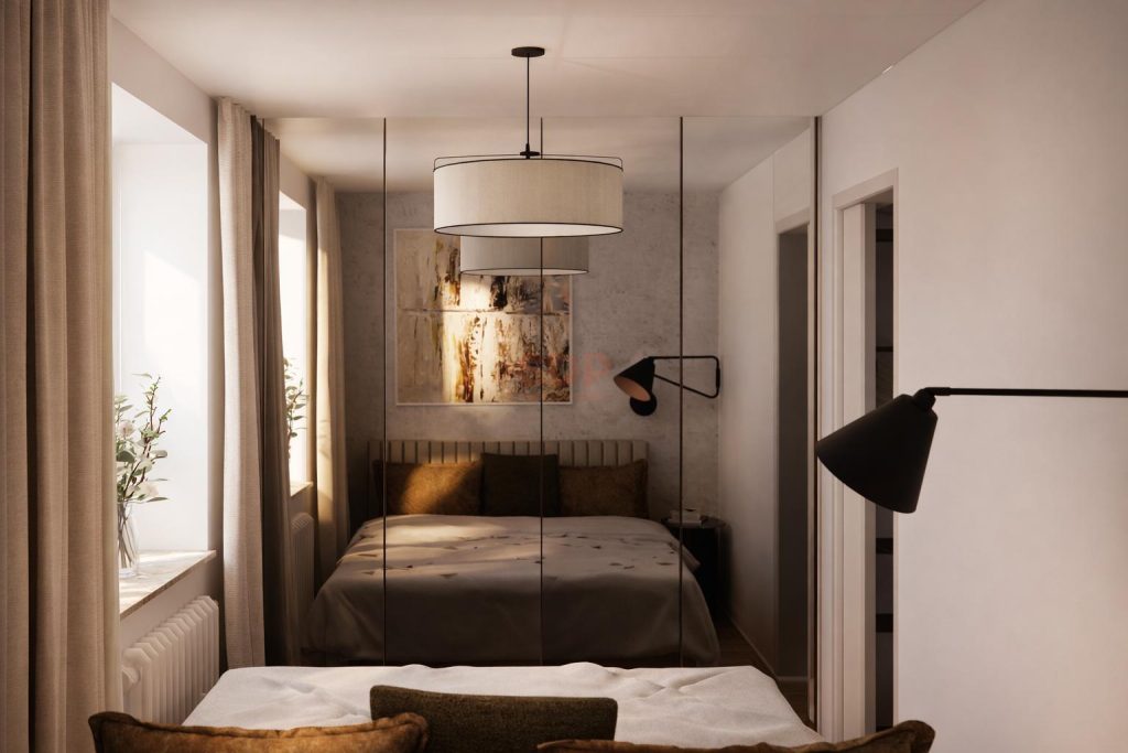 Trójstronne – okno w przedpokoju, z balkonem, w otoczeniu zieleni-0