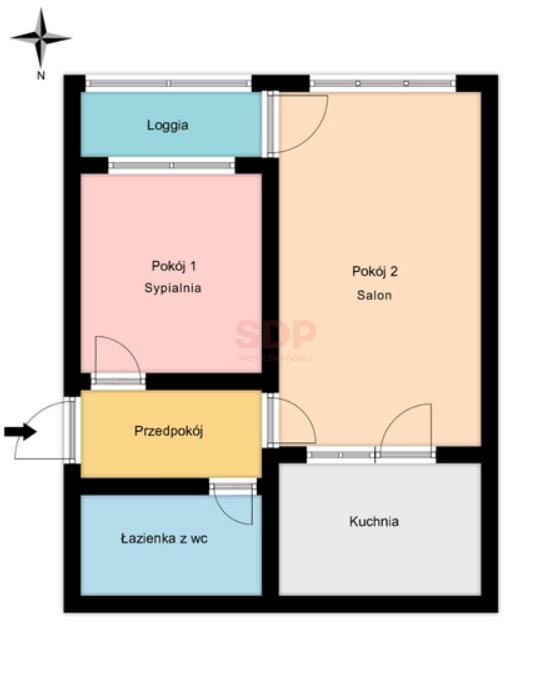 W samym centrum – słoneczne mieszkanie dwupokojowe – 35,6 mkw z loggią-4